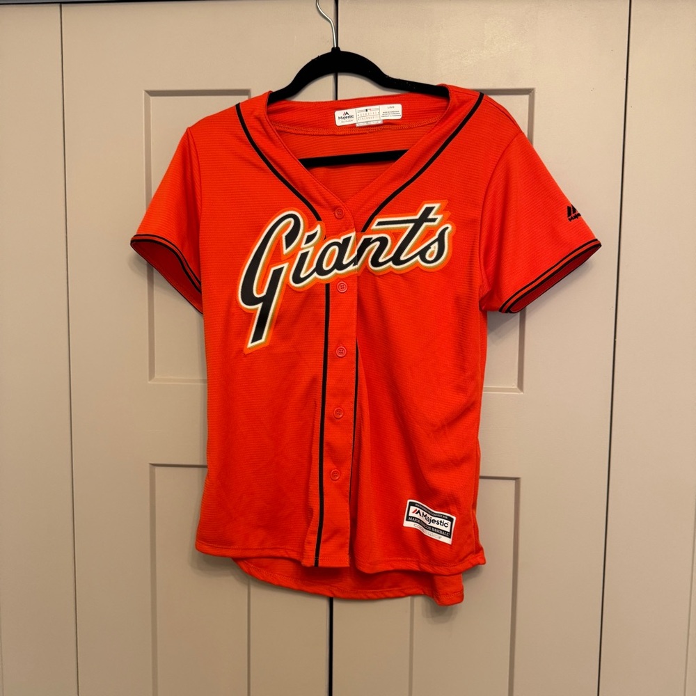 San Francisco Giants Majestic Jersey Women’s Large | Orange MLB Baseball Top